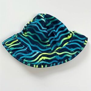 Blue and Green Striped Swim  Hat